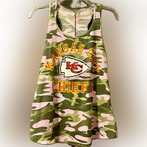 KC Chiefs Womens NFL Military Camo Racerback Tank Top Tee Shirt Kansas City S
